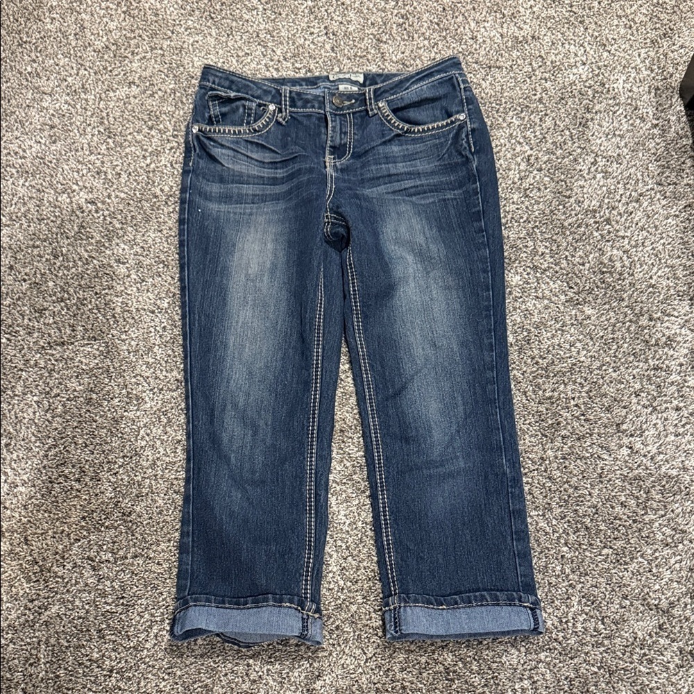 Earl Jeans size 6 Blue Denim Jeans cropped capri designer pant women’s - Picture 5 of 6
